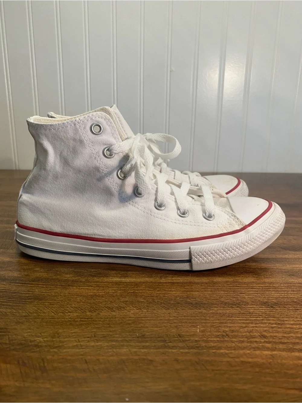 CONVERSE - Kids' White High-Top Canvas Sneakers - Size: Youth US 3